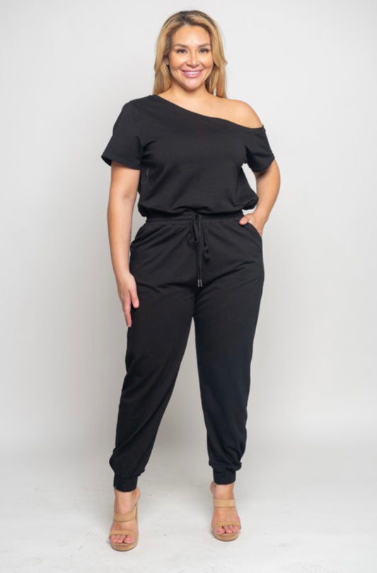 Off Shoulder Jogger Jumpsuit