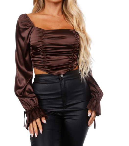 Wine & Dine Me Satin Top