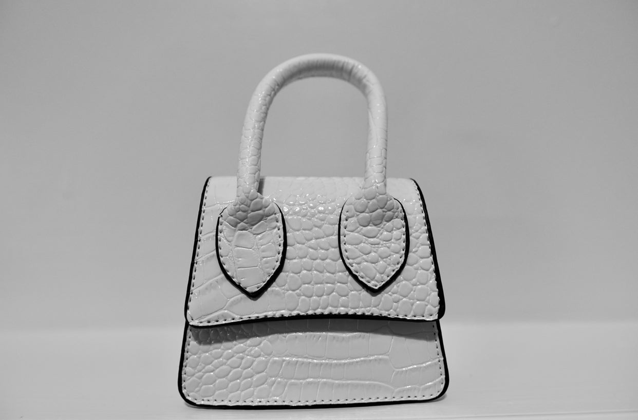 White Mini Snake Tote