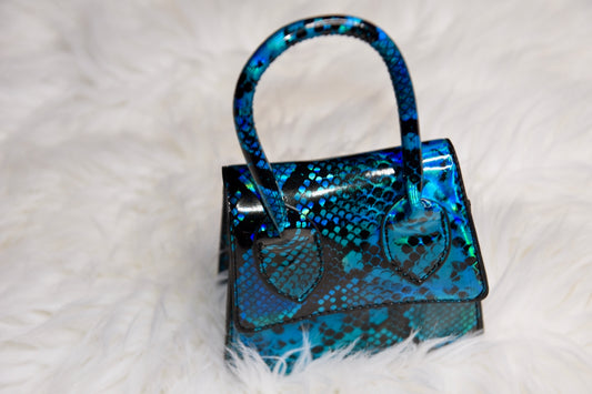 Blue Mini Snake Tote